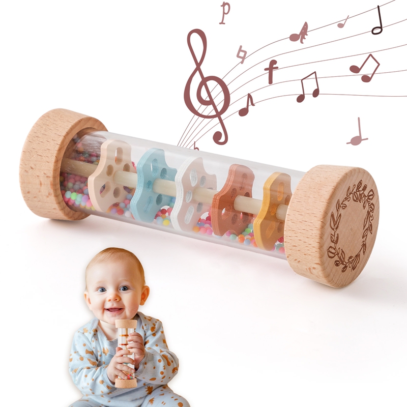 Montessori Baby Rain Stick Rainbow