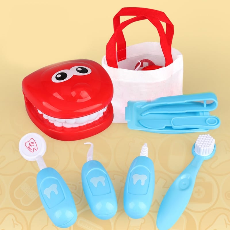 Kid's Plastic Dentist Check Teeth Play Model Set
