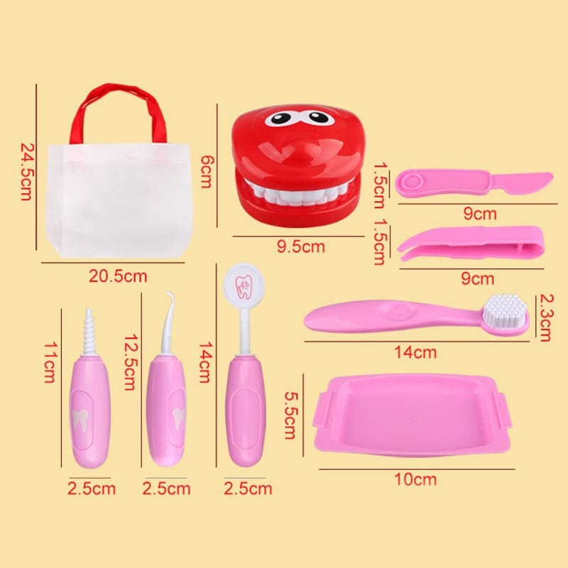 Kid's Plastic Dentist Check Teeth Play Model Set