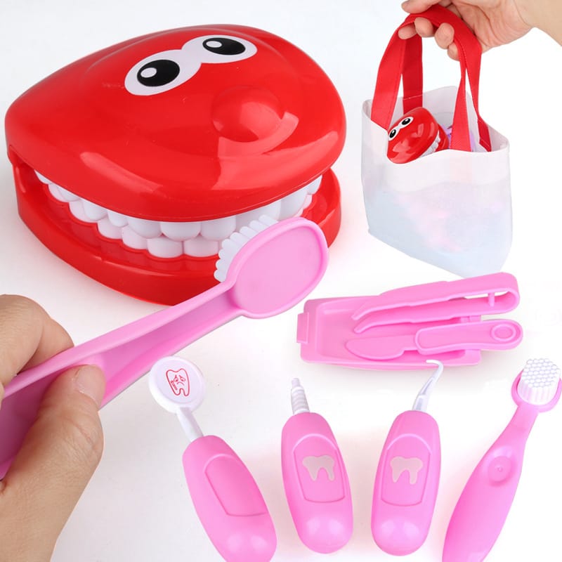 Kid's Plastic Dentist Check Teeth Play Model Set