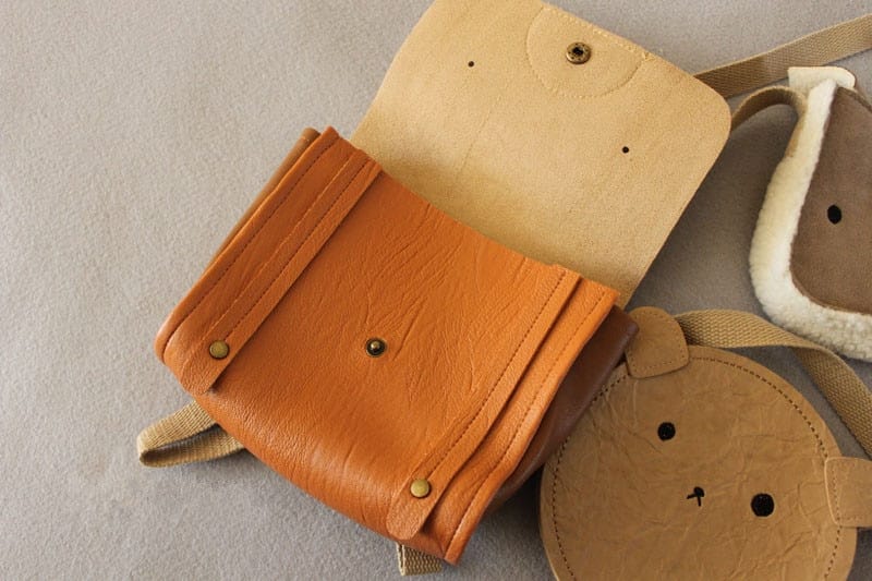 Bear Stylized Leather Backpack for Baby