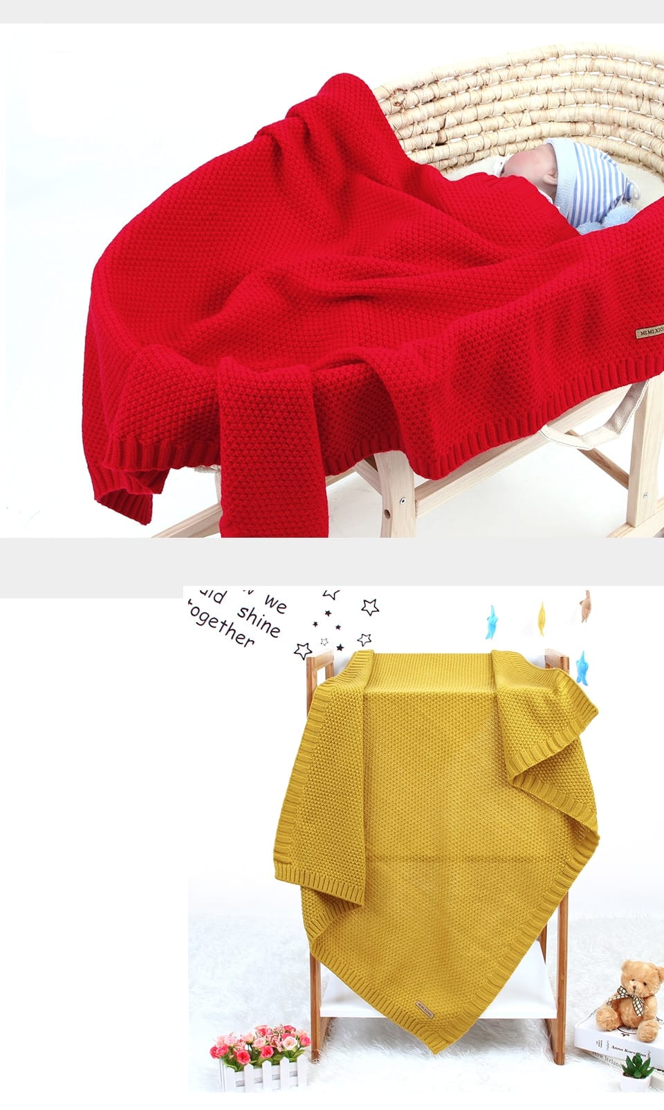 Knitted Blanket for Newborn Babies